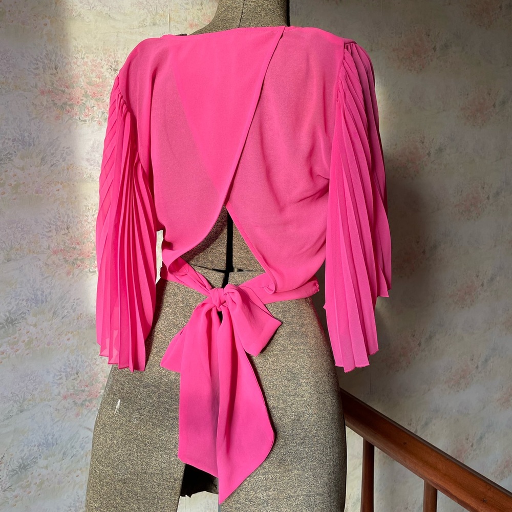 Hot Pink Express Open Back Crop Top XS